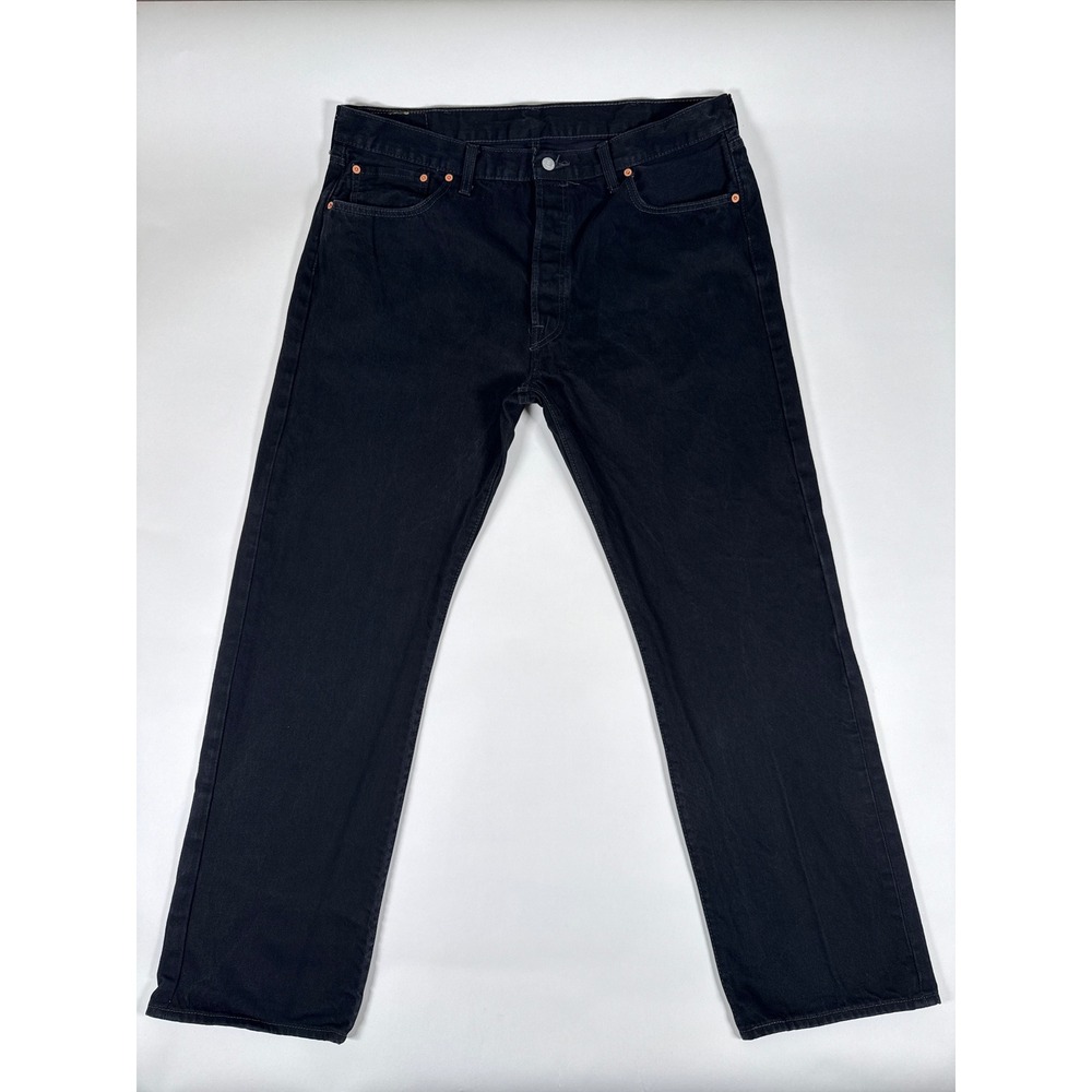 Levis 501 Jeans Mens 40x32 Black Button Fly Original Fit Straight Leg Classic